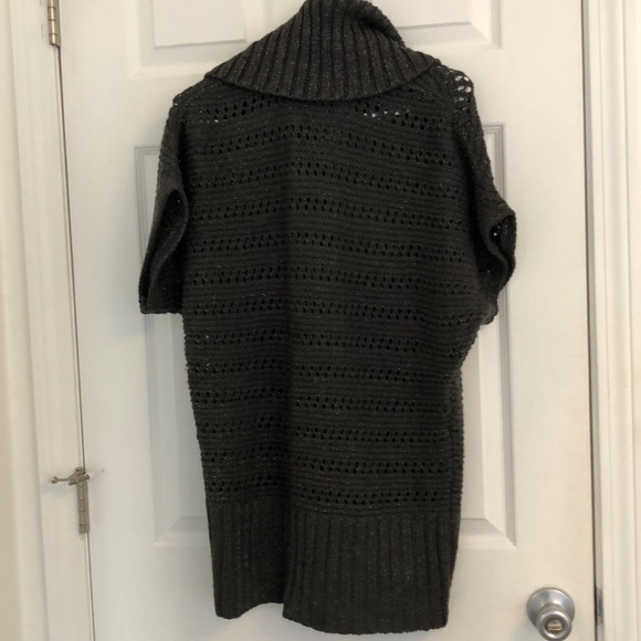 Charcoal w/ Silver Sparkle Button Up Sweater - Picture 5 of 5